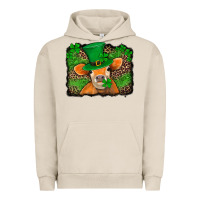Pigment French Oak st patricks orange cow with leopard background Urban Hoodie - Jasminsmagicworld