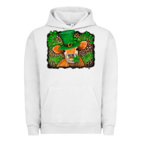 Pigment Lunar Rock st patricks orange cow with leopard background Urban Hoodie - Jasminsmagicworld