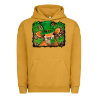 Pigment Peanut Butter st patricks orange cow with leopard background Urban Hoodie - Jasminsmagicworld