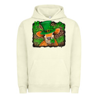 Pigment Pistachio st patricks orange cow with leopard background Urban Hoodie - Jasminsmagicworld