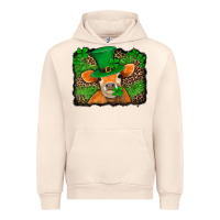 Sandshell st patricks orange cow with leopard background Urban Hoodie - Jasminsmagicworld
