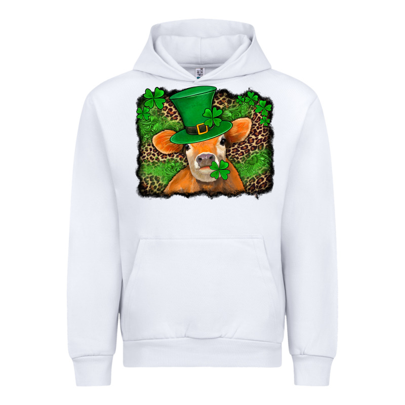 St Patricks Orange Cow With Leopard Background Urban Hoodie by Jasminsmagicworld | Teevron