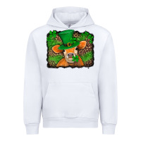 White st patricks orange cow with leopard background Urban Hoodie - Jasminsmagicworld