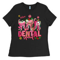 Black pink christmas teeth dental squad Ladies Tee - AdoDesignShop