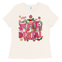 Bone pink christmas teeth dental squad Ladies Tee - AdoDesignShop