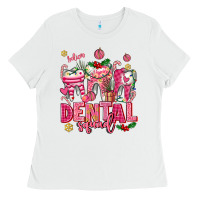 White pink christmas teeth dental squad Ladies Tee - AdoDesignShop