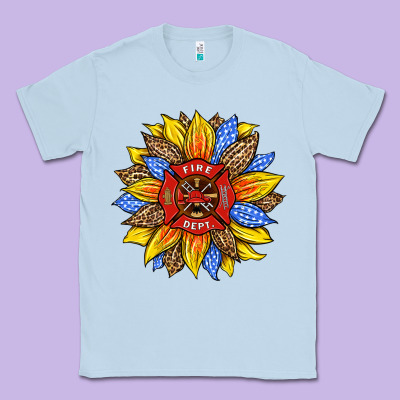 Firefighter Sunflower Classic Tee Designed By Hra Design Shop