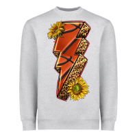 Heather Grey sport basketball lightning bolt Heavyweight Sweatshirt - texasbilliewilder