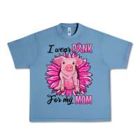 Pebble Blue i wear pink for my mom pig Urban Heavy Tee - RanaPortraitStore