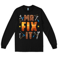 Black mr fix it Long Sleeve Tee - HRA Design Shop