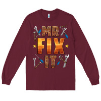 Burgundy mr fix it Long Sleeve Tee - HRA Design Shop