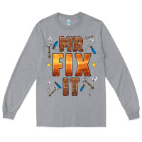 Heather Grey mr fix it Long Sleeve Tee - HRA Design Shop