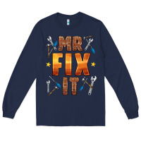 Navy mr fix it Long Sleeve Tee - HRA Design Shop
