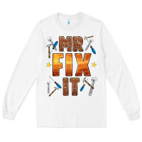 White mr fix it Long Sleeve Tee - HRA Design Shop
