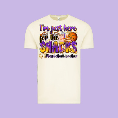 I'm Just Here For The Snacks #basketball Brother Vintage Tee Designed By Zillion Design Studio