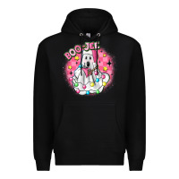 Black boo jee pink christmas ghost Premium Hoodie - MaliasSmallBusiness