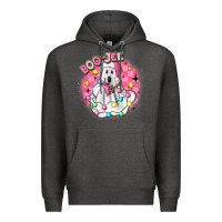 Charcoal Heather boo jee pink christmas ghost Premium Hoodie - MaliasSmallBusiness