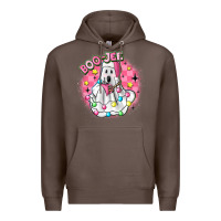 Coffee boo jee pink christmas ghost Premium Hoodie - MaliasSmallBusiness