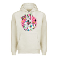 Oatmeal Heather boo jee pink christmas ghost Premium Hoodie - MaliasSmallBusiness