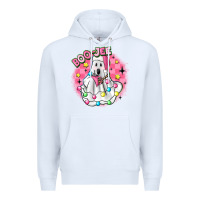 White boo jee pink christmas ghost Premium Hoodie - MaliasSmallBusiness
