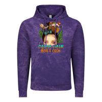Cloud Purple messy bun camp hair dont care Vintage Hoodie - texasbilliewilder