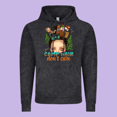 Messy Bun Camp Hair Dont Care Vintage Hoodie Designed By Texasbilliewilder