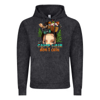 Vintage Black messy bun camp hair dont care Vintage Hoodie - texasbilliewilder