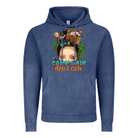 Vintage Denim messy bun camp hair dont care Vintage Hoodie - texasbilliewilder
