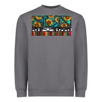 Storm Rusty Sunflowers with Cowhide and Turquoise Heavyweight Sweatshirt - RanaPortraitStore