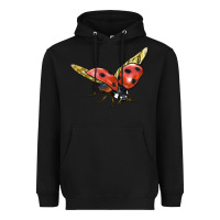 Black Ladybug Flying Heavyweight Hoodie - LillyAllenDesigns