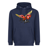 Navy Ladybug Flying Heavyweight Hoodie - LillyAllenDesigns
