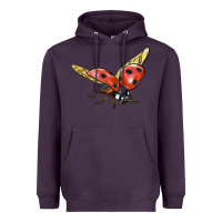 Plum Ladybug Flying Heavyweight Hoodie - LillyAllenDesigns