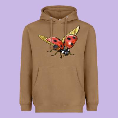 Ladybug Flying Heavyweight Hoodie Designed By Lillyallendesigns