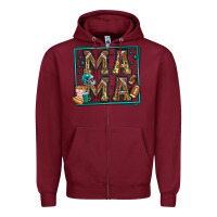 Burgundy american football mama Zipper Hoodie - Jasminsmagicworld