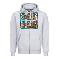 Heather Grey american football mama Zipper Hoodie - Jasminsmagicworld