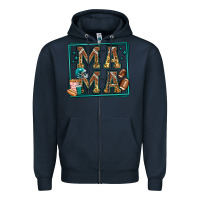 Navy american football mama Zipper Hoodie - Jasminsmagicworld