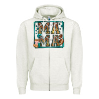 Oatmeal Heather american football mama Zipper Hoodie - Jasminsmagicworld