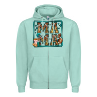 Seafoam american football mama Zipper Hoodie - Jasminsmagicworld