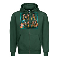Sports Green american football mama Zipper Hoodie - Jasminsmagicworld