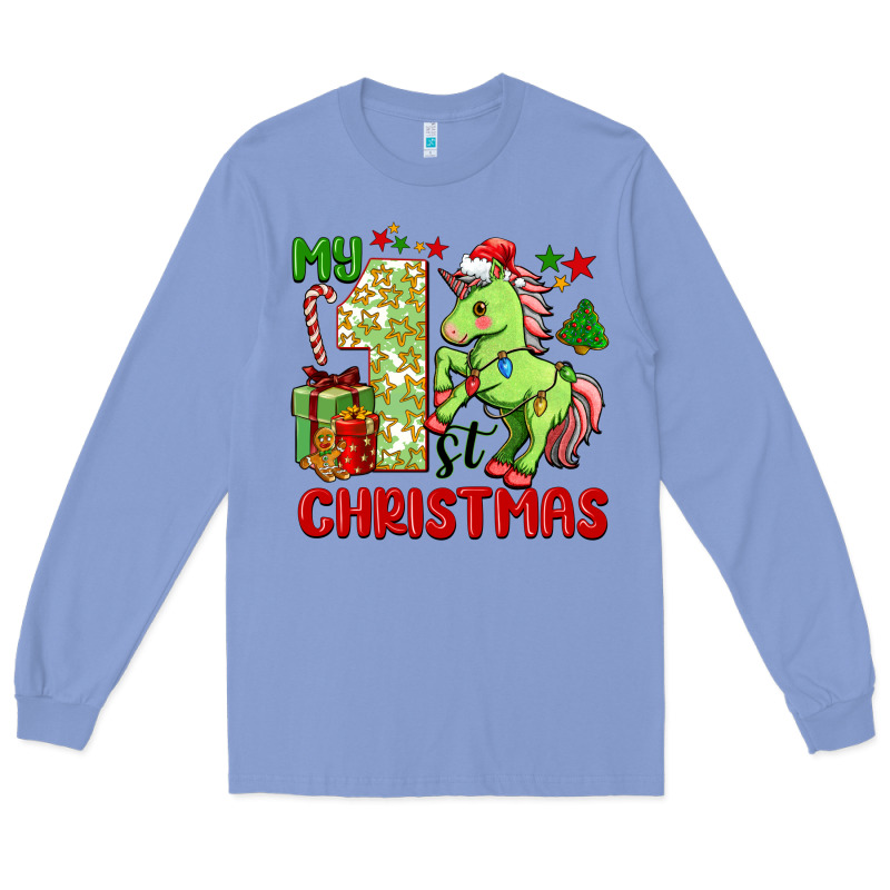 My First Christmas Unicorn Long Sleeve Tee by FaDigitalArtStudio | Teevron