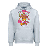 Heather Grey the queen is 34 long live the queen Urban Hoodie - Jasminsmagicworld