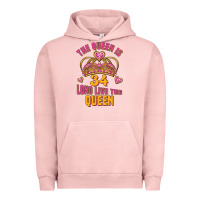 Pigment Salmon the queen is 34 long live the queen Urban Hoodie - Jasminsmagicworld