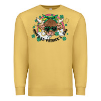 Antique Gold st. patrick's day highland cow Premium Sweatshirt - MaliasSmallBusiness
