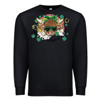 Black st. patrick's day highland cow Premium Sweatshirt - MaliasSmallBusiness