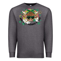 Charcoal Heather st. patrick's day highland cow Premium Sweatshirt - MaliasSmallBusiness