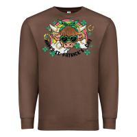Chestnut st. patrick's day highland cow Premium Sweatshirt - MaliasSmallBusiness