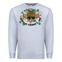Heather Grey st. patrick's day highland cow Premium Sweatshirt - MaliasSmallBusiness