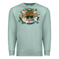 Seafoam st. patrick's day highland cow Premium Sweatshirt - MaliasSmallBusiness