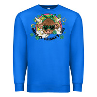 True Royal st. patrick's day highland cow Premium Sweatshirt - MaliasSmallBusiness