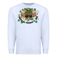 White st. patrick's day highland cow Premium Sweatshirt - MaliasSmallBusiness
